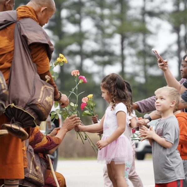 Monks walk for peace